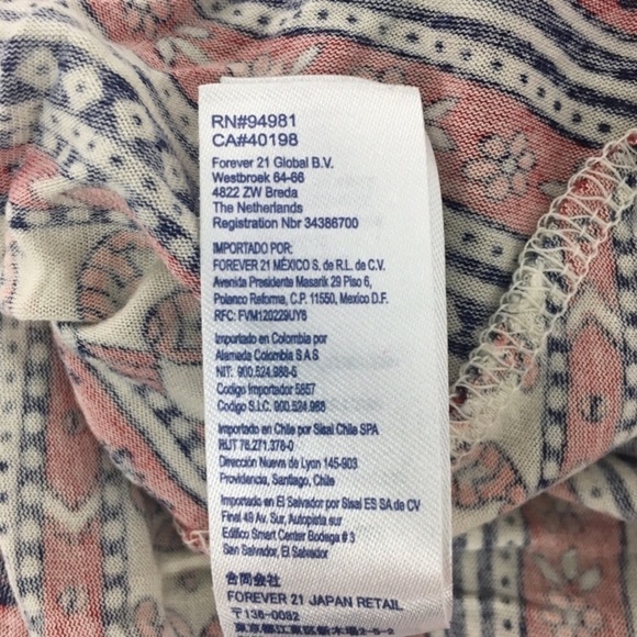 FOREVER 21 Crop Top Short Sleeve Open Back Twist Floral Southwestern Size Medium - Picture 8 of 9